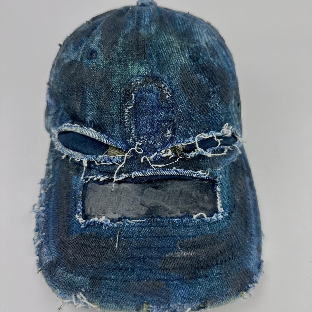 Other ASTROBOI* 'C' Blue Faded Denim Grunge Hat Size ONE SIZE - 1 Thumbnail