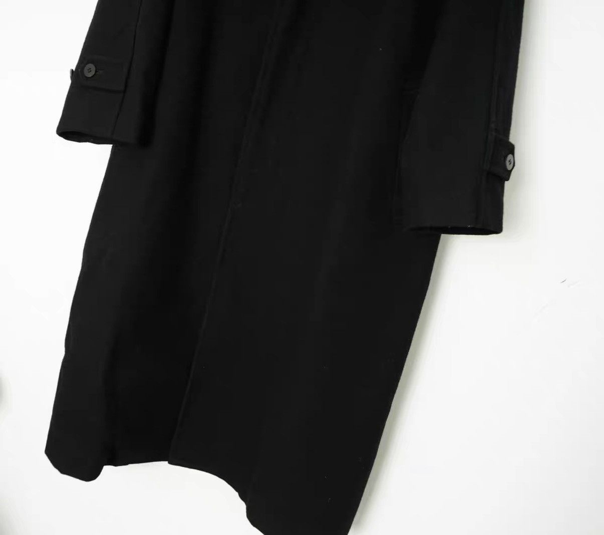 Comme des Garcons Comme des Garçons Leather Collar Paneled Long Wool Coat Size US M / EU 48-50 / 2 - 4 Thumbnail