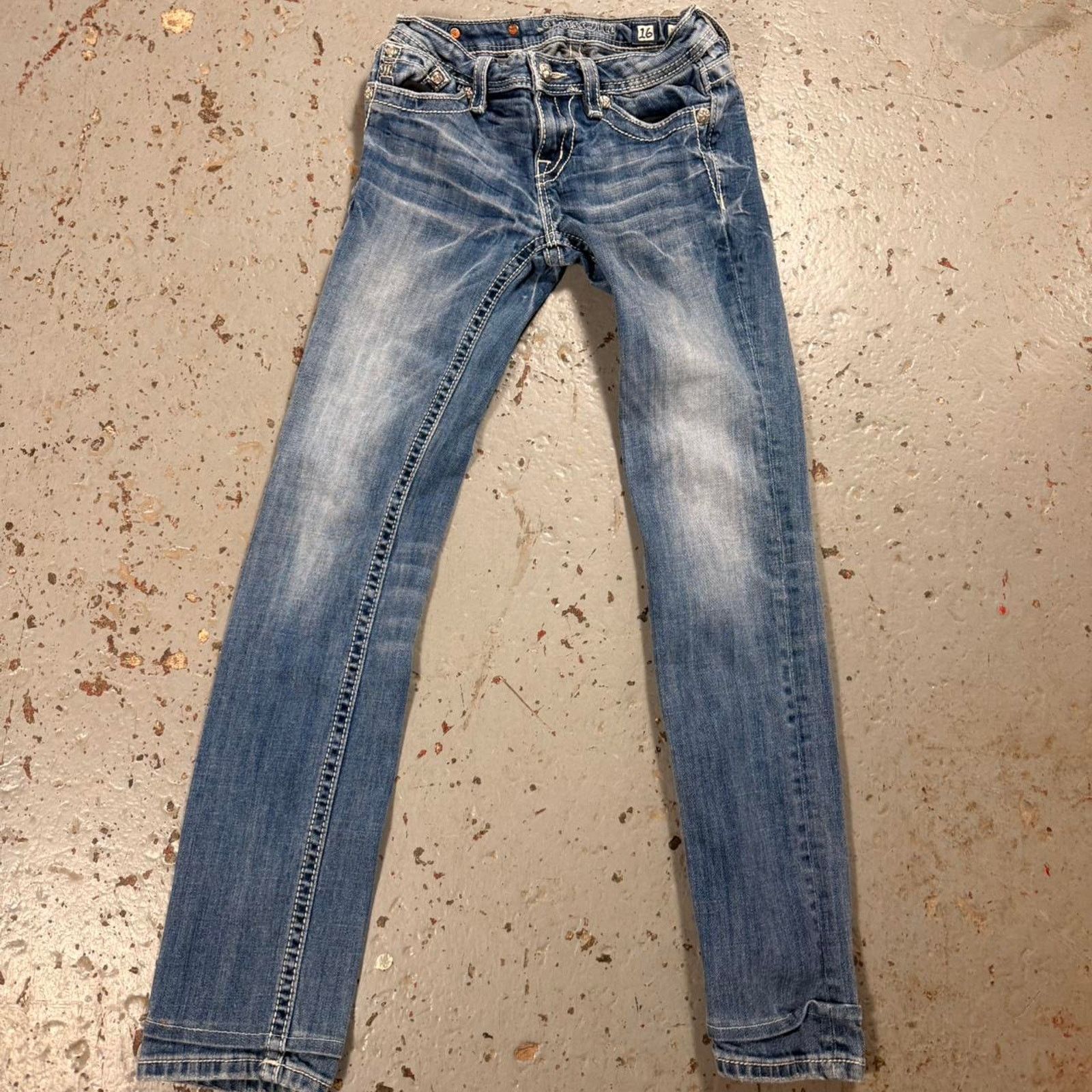 Miss Me Miss me blue low rise jeans Size 28" / US 6 / IT 42 - 6 Thumbnail