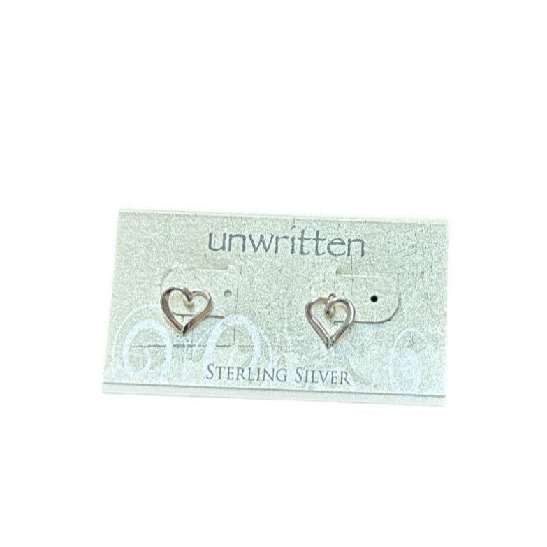 Other Sterling Silver Open Heart Stud Earrings By Unwritten Size ONE SIZE - 2 Thumbnail