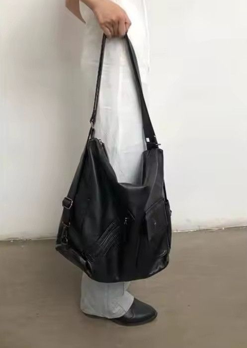 Japanese Brand Black Vintage PU Leather Shoulder Bag Size ONE SIZE - 5 Thumbnail