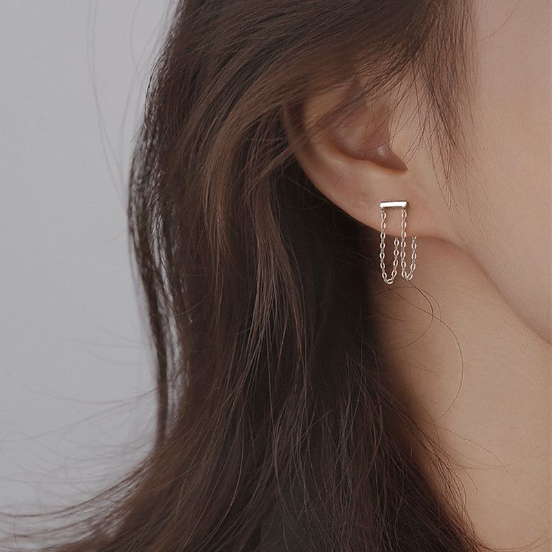 Jewelry Modern Earrings One Pairs Chrome Jewelry Size ONE SIZE - 3 Thumbnail