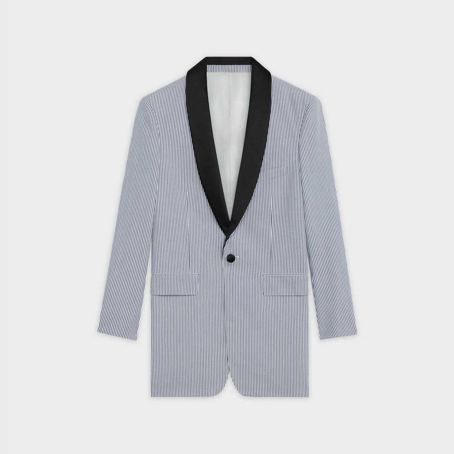 o1bcso1str1123 2V215087I.01BB Coat in White/Blue