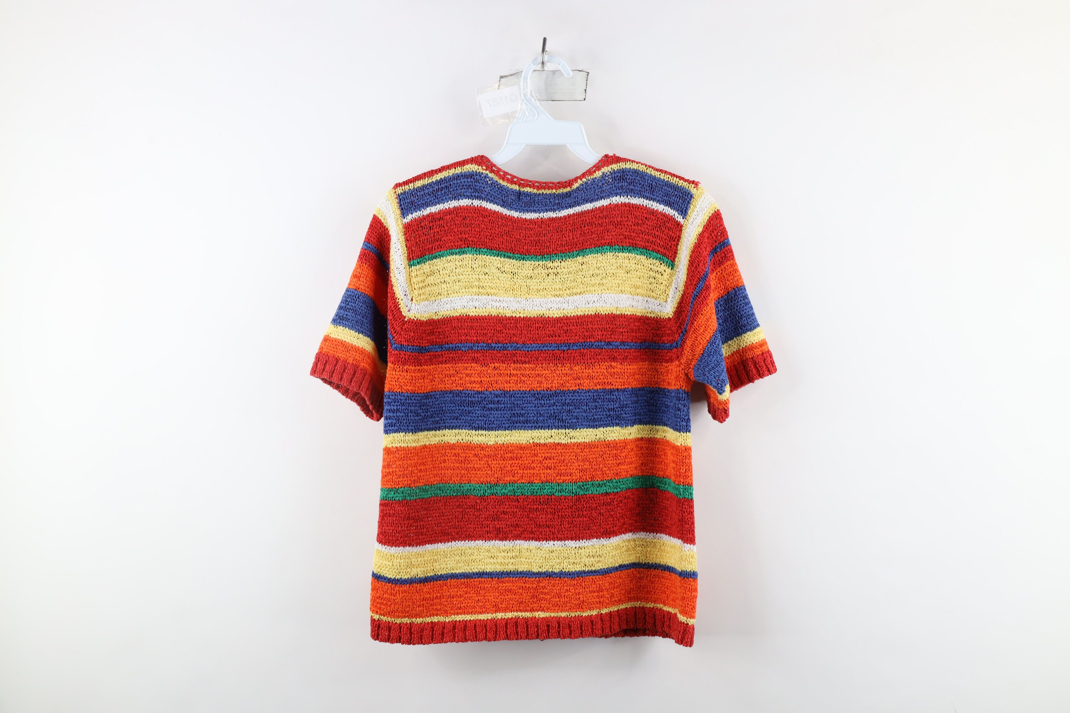 Vintage Vintage 90s Streetwear Striped Knit Short Sleeve Sweater Size M / US 6-8 / IT 42-44 - 5 Thumbnail