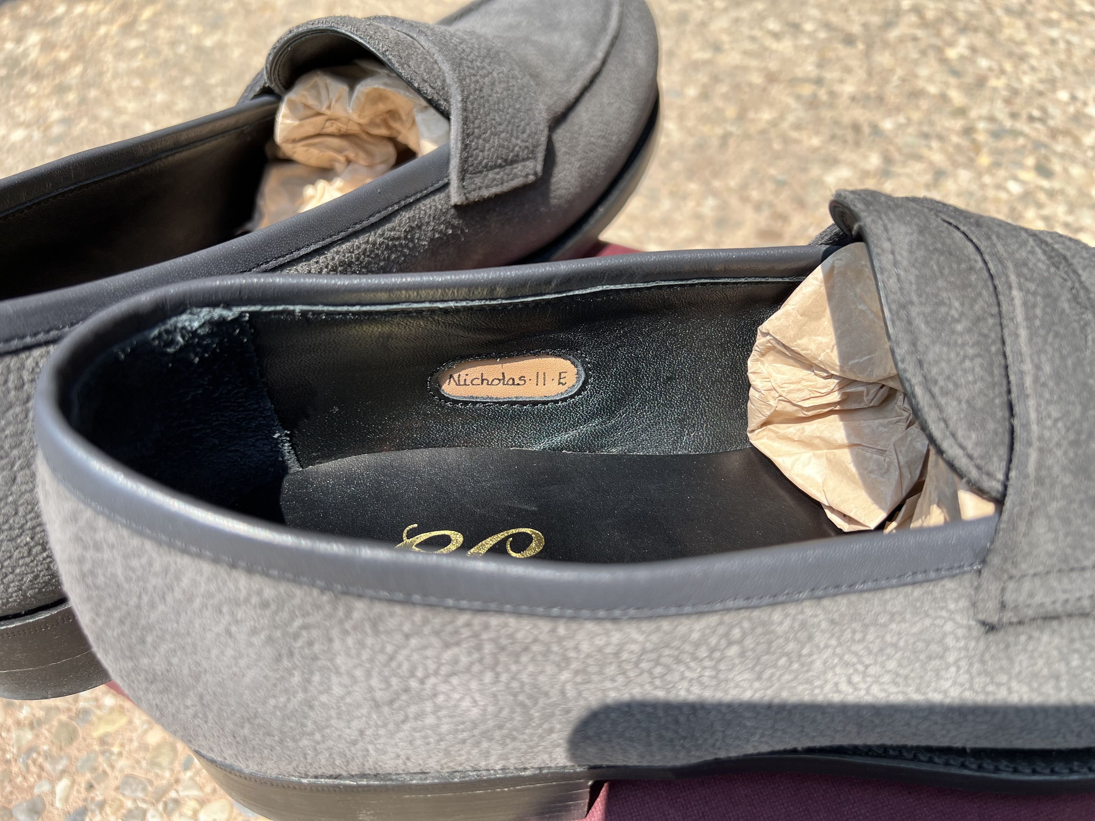 George Cleverley George Cleverley Nicholas Pebble-Grain Nubuck Loafers Size US 12 / EU 45 - 6 Thumbnail