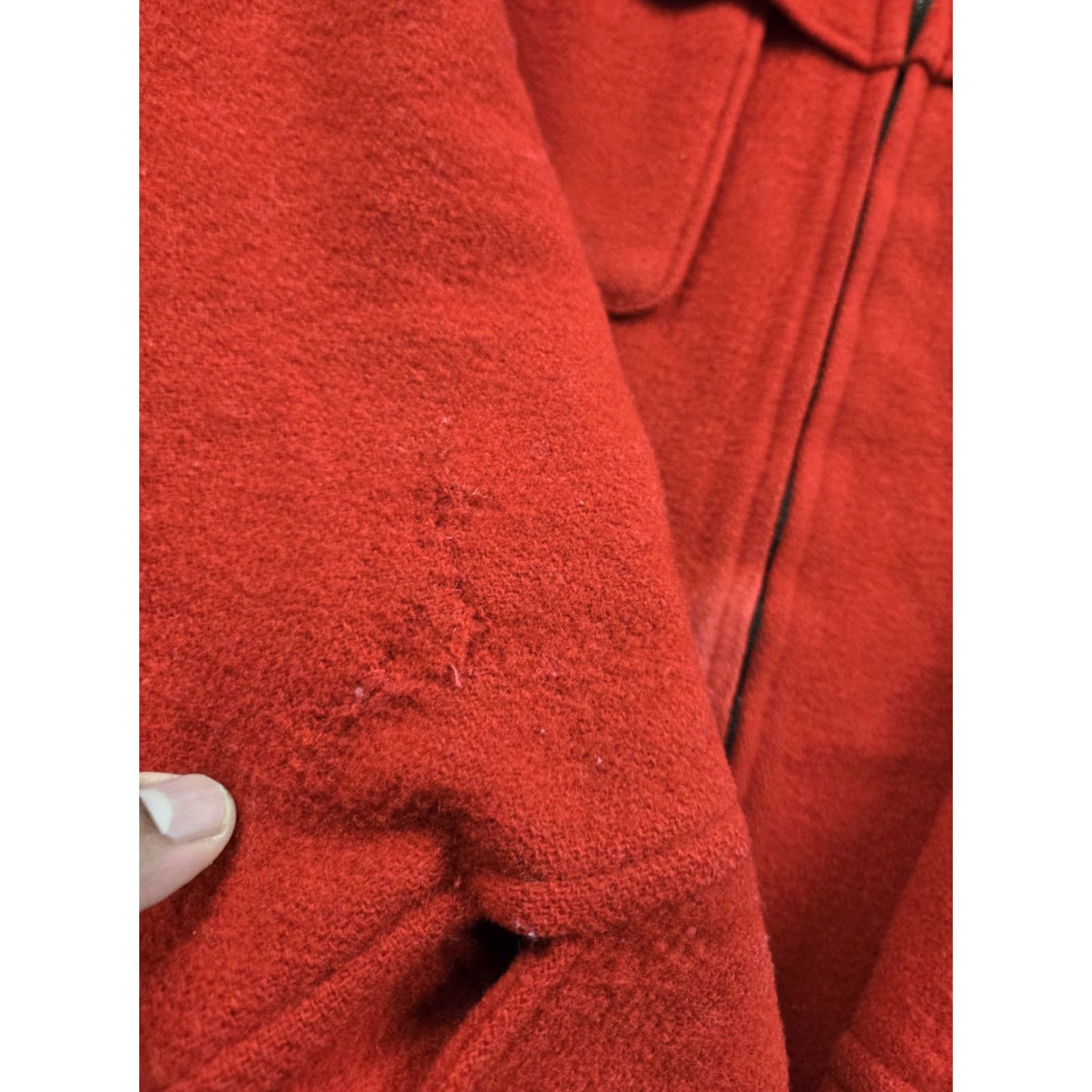 Vintage VINTAGE Windward Jacket Mens 40 Red Wool Full Zip Bomber Jacket Decade 60s Size US XXS / EU 40 - 4 Thumbnail