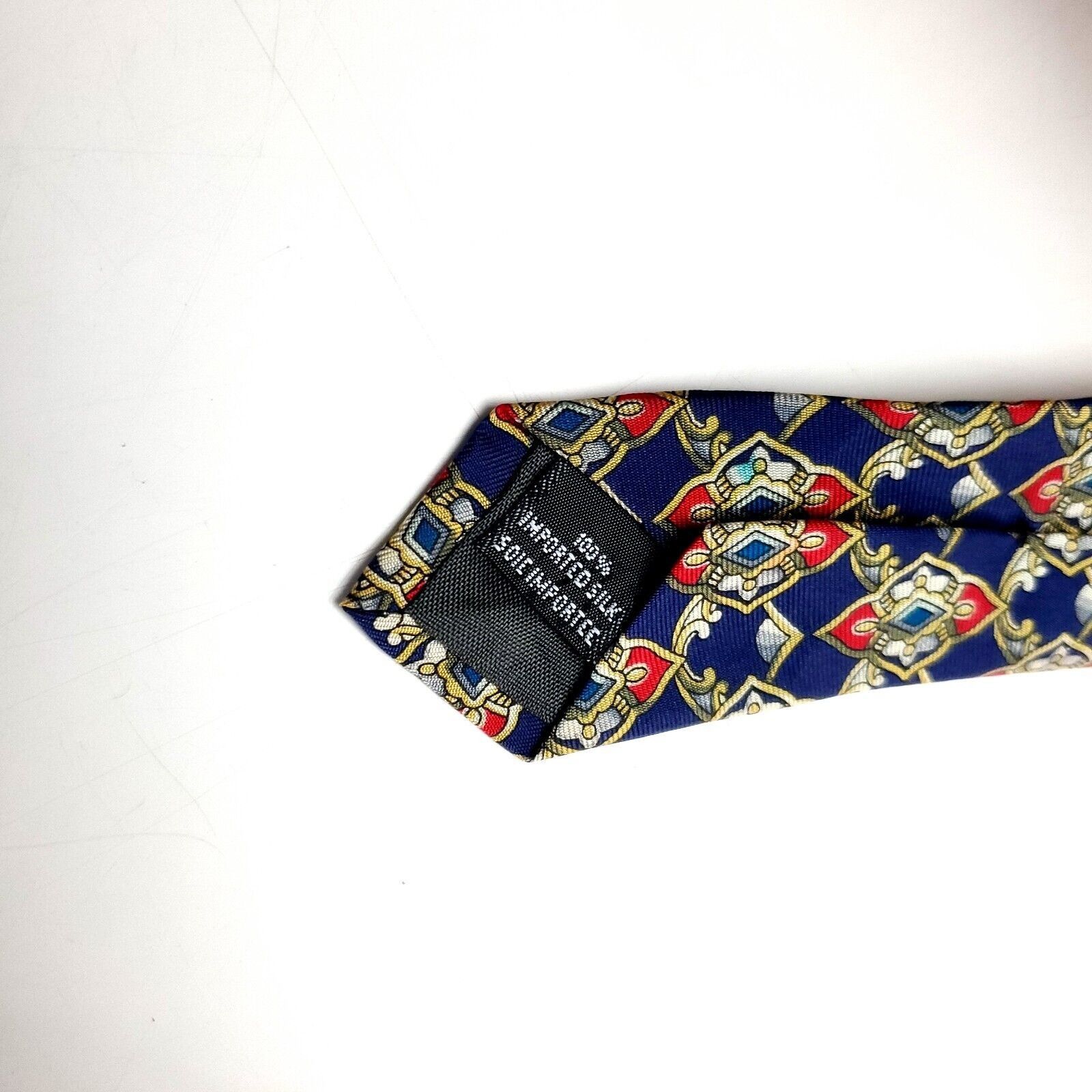Dior Christian Dior Cravatte Silk Tie Blue Geometric Print Wide Size ONE SIZE - 4 Thumbnail