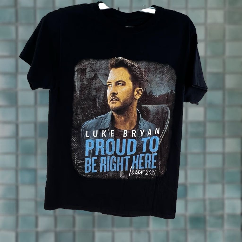 Hereu Luke Bryan Shirt Adult S Black Tour Graphic Print 2021 Unisex Size US S / EU 44-46 / 1 - 1 Thumbnail