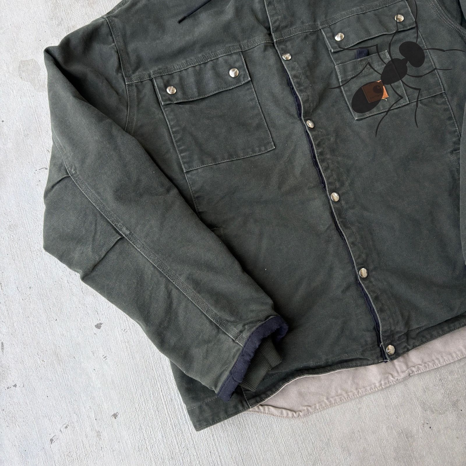 Carhartt × Vintage Carhartt J284 MOS green button up hooded work wear jacket Size US L / EU 52-54 / 3 - 2 Thumbnail