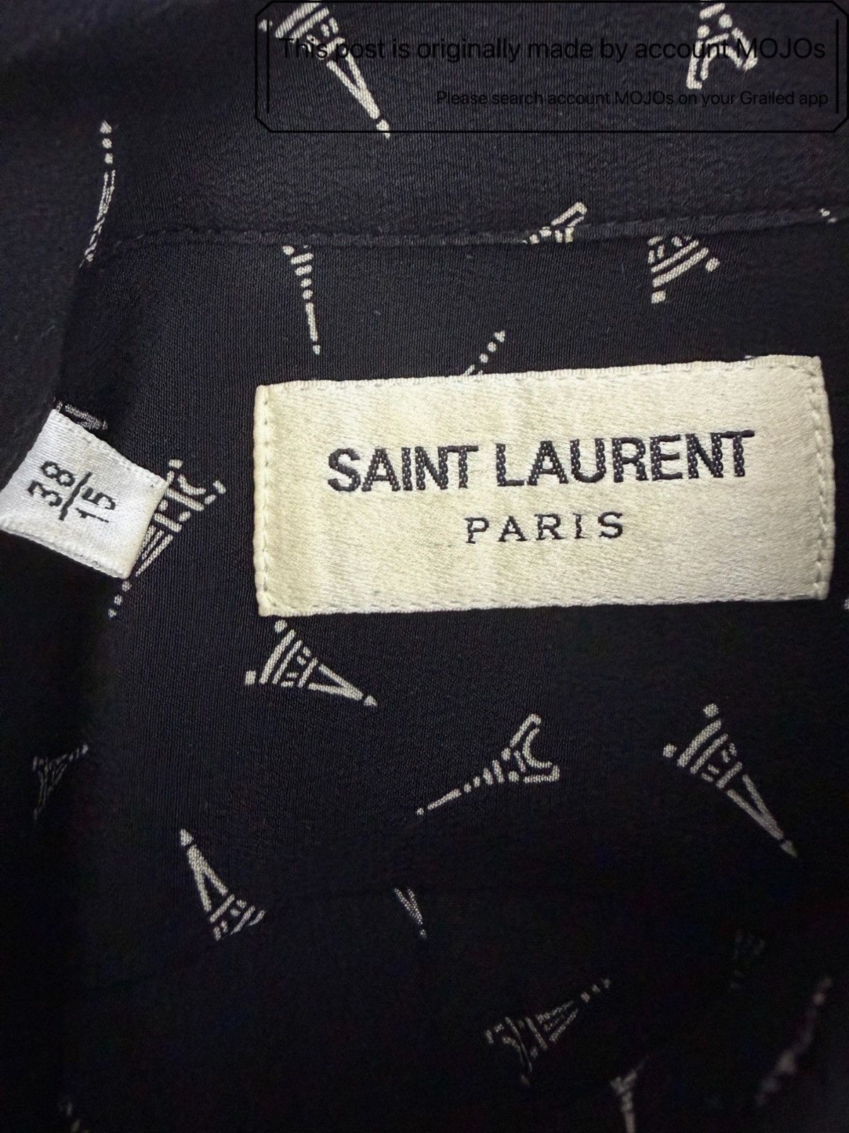 Saint Laurent Paris Sz 38 Saint Laurent Paris 19AW Tower Pattern Shirt mojos2157 Size US M / EU 48-50 / 2 - 4 Thumbnail