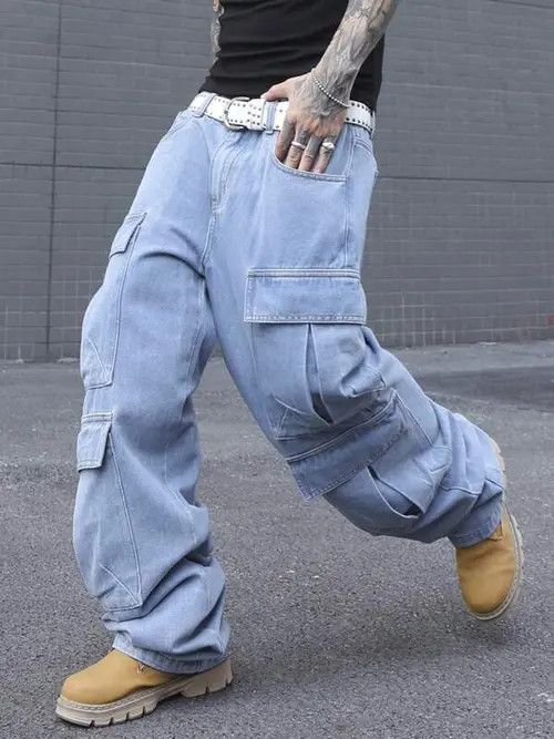 Jean Cargo Denim Jeans Straight Leg Size US 32 / EU 48 - 3 Thumbnail