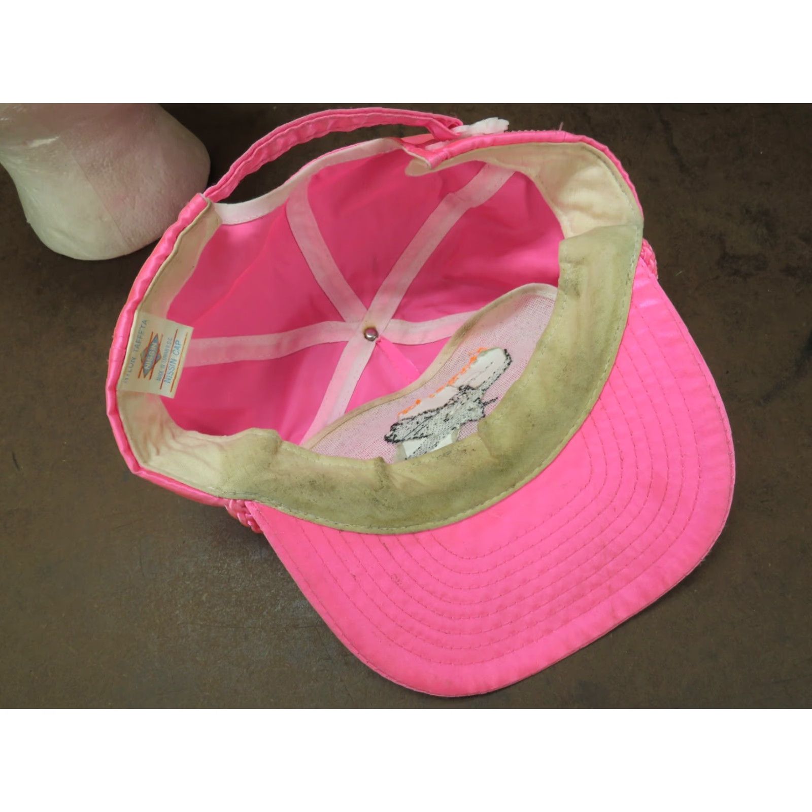 Pinko VTG HaT Trucker Snapback Hat Neon Pink Airplane VTG Learjet Advertising 1990s Multi-Color Casual Mens Womens Boys Girls Size ONE SIZE - 6 Thumbnail