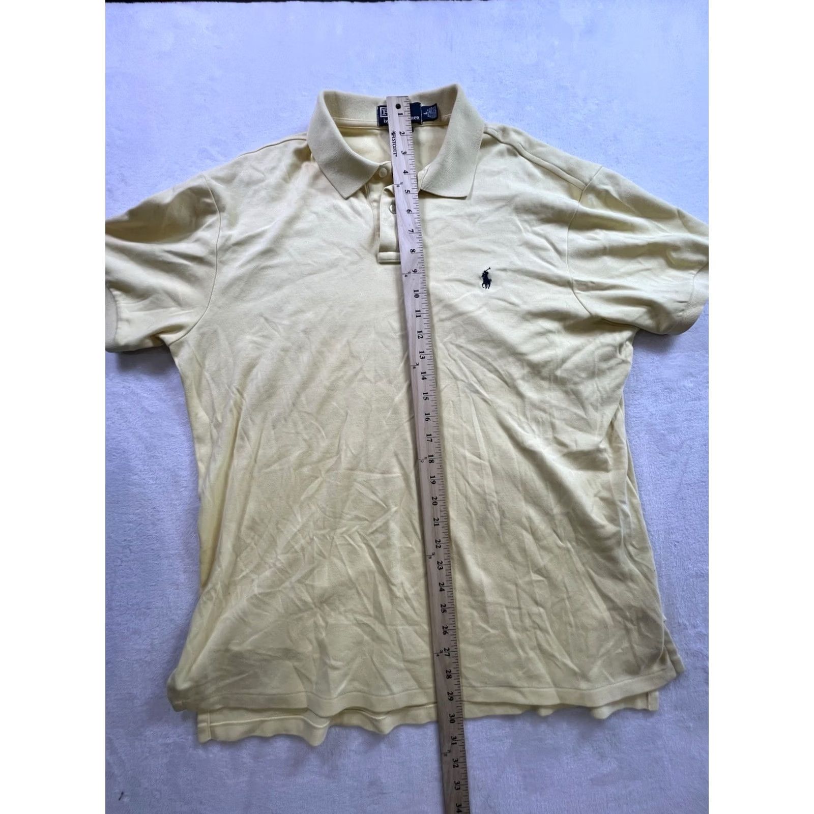 Ralph Lauren Ralph Lauren Polo Shirt Men's Light Yellow Classic Fit Cotton Size Large Size US L / EU 52-54 / 3 - 3 Thumbnail