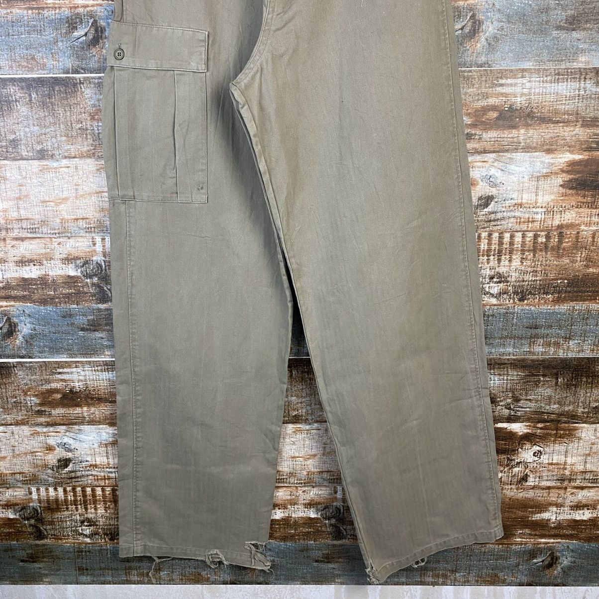 Japanese Brand DL Yokohama Staff Green Cargo Pants #C893 Size US 30 / EU 46 - 3 Thumbnail