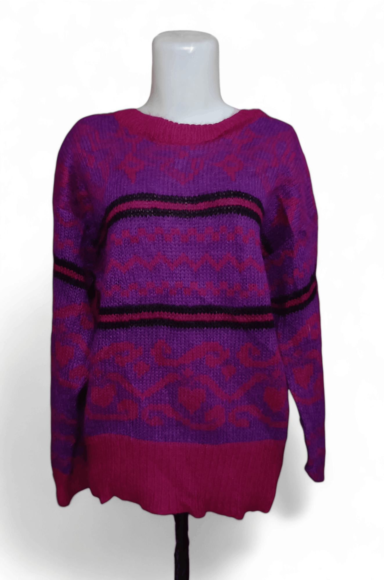 Other Vintage 80s EPOGEE Abstract Motifs Knit Mohair Sweater Size L / US 10 / IT 46 - 7 Thumbnail