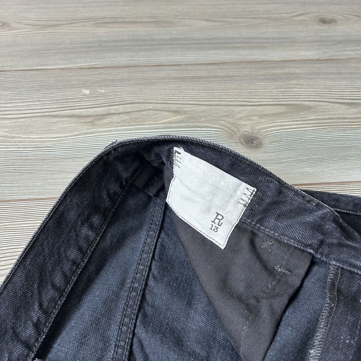 R13 R13 Cuffed Romeo Jeans Onyx Black 29 Size 29" - 15 Thumbnail