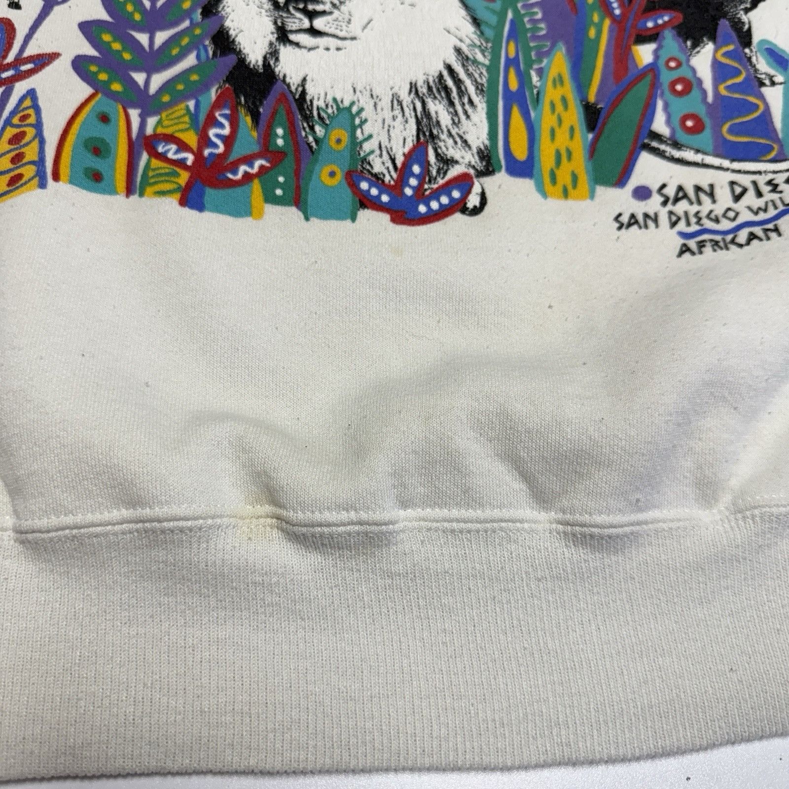 Vintage Vintage San Diego Zoo Sweatshirt Mens M 23x25.5 White Nature Size US M / EU 48-50 / 2 - 8 Thumbnail