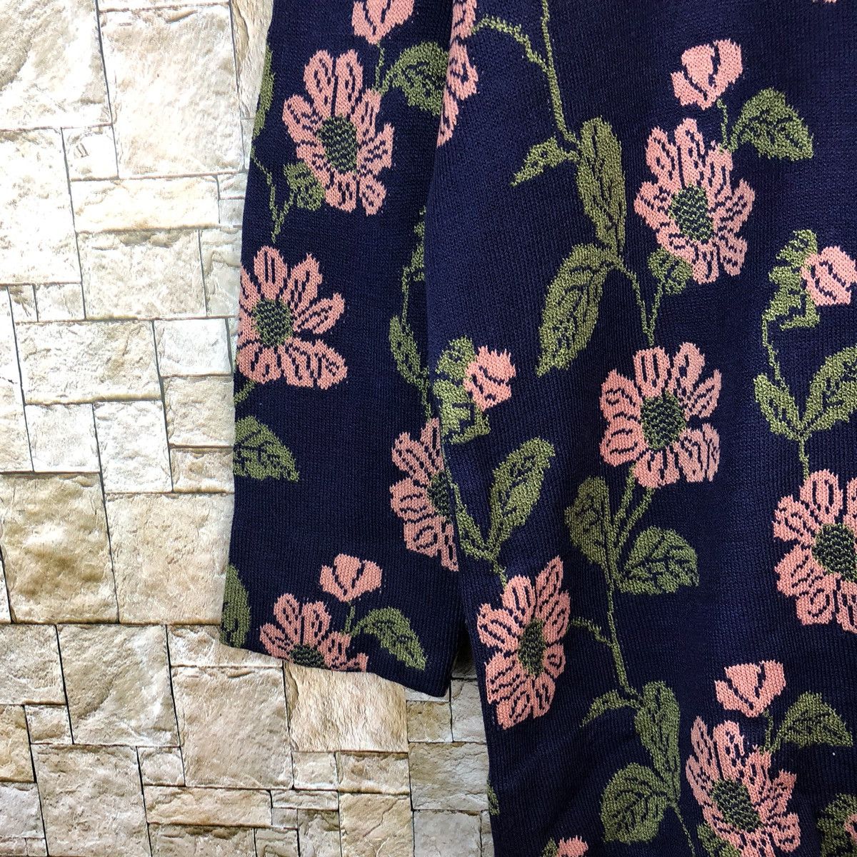 Homespun Knitwear × Japanese Brand × Vintage Coyoko Saito vintage flower Blue Knitwear #A1226 Size M / US 6-8 / IT 42-44 - 7 Thumbnail
