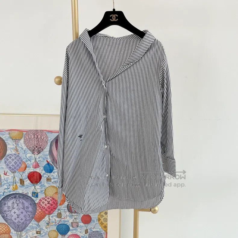 Dior Dior Vertical striped irregular shirt Size XXS / US 00 / IT 34 - 1 Thumbnail