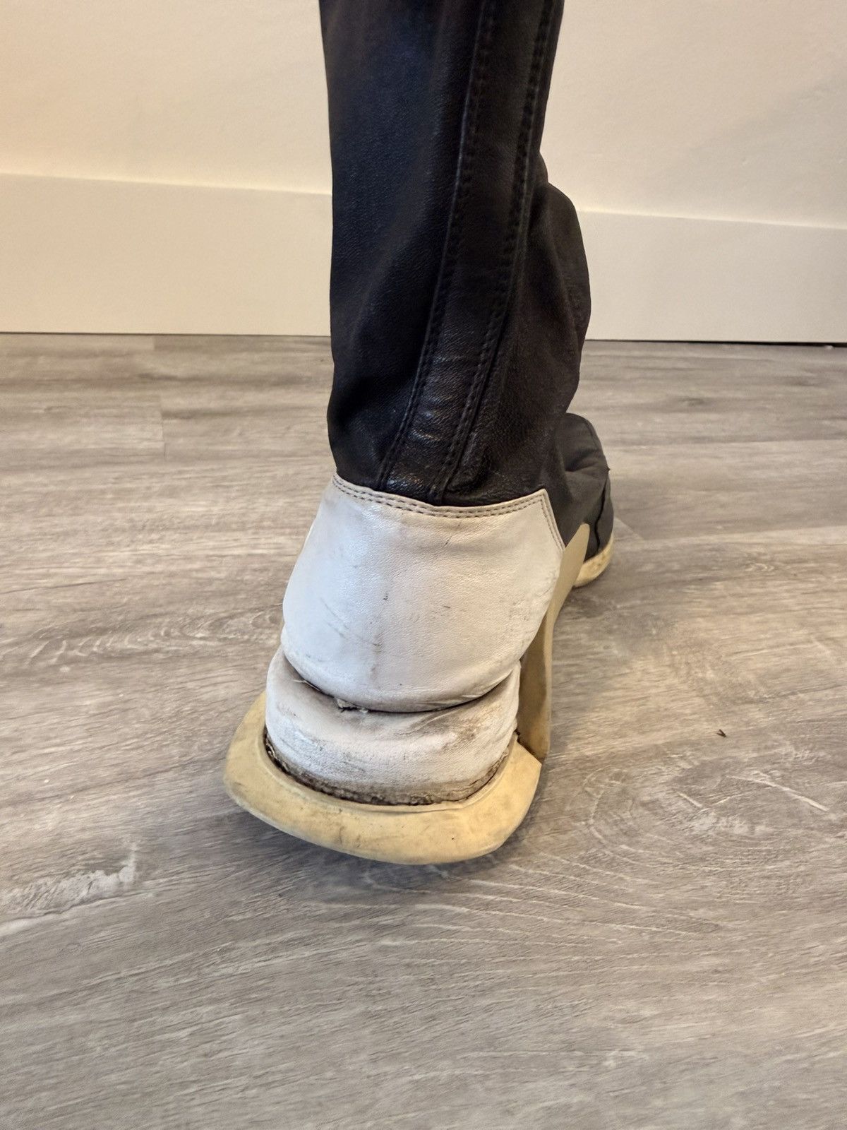 Rick Owens RICK OWENS + ADIDAS SS2017 LEATHER SOCK BOOT EU44 Size US 10.5 / EU 43-44 - 6 Thumbnail
