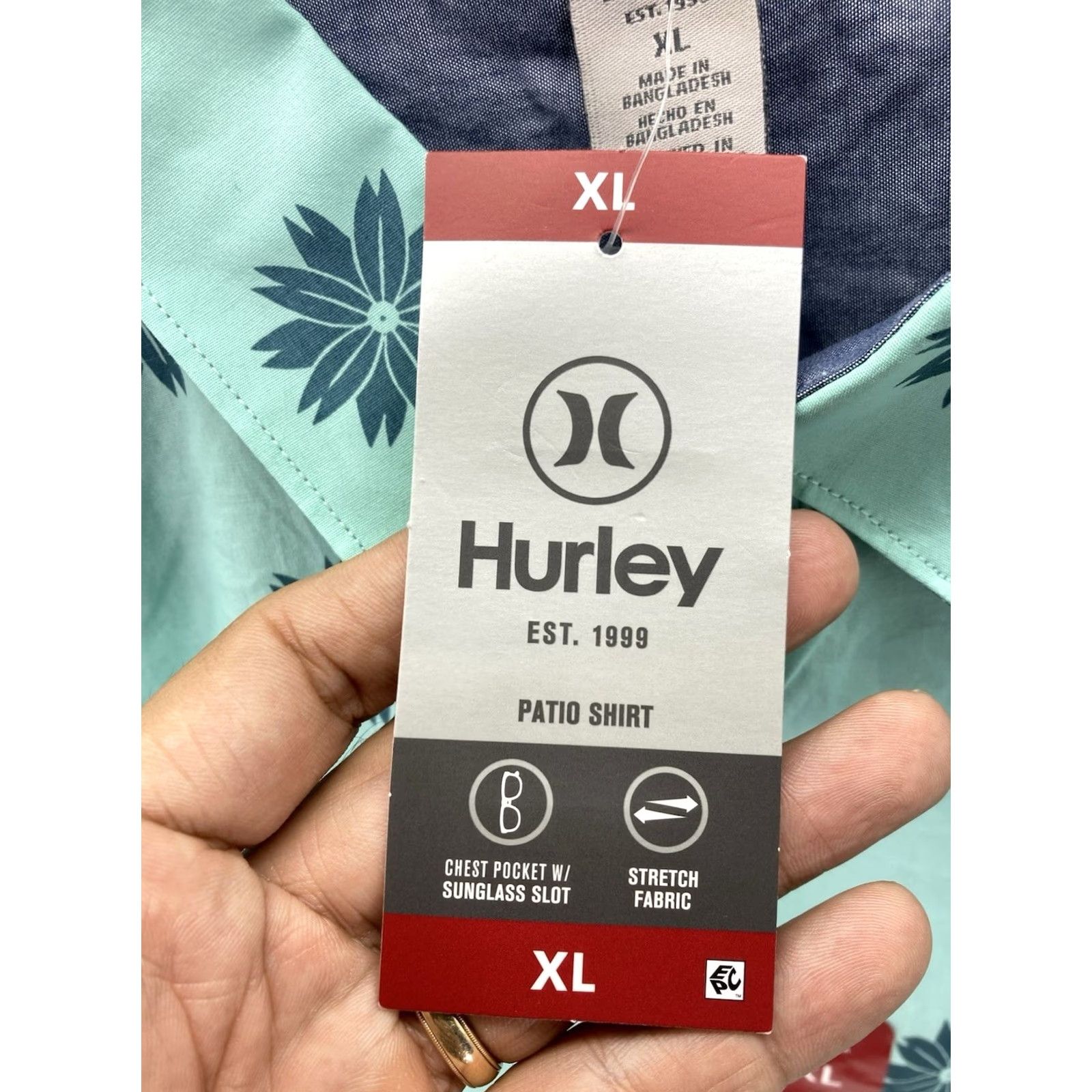 Hurley Hurley Patio Cabana Shirt Men XL Green Floral Button Short Sleeve Casual NWT Size US XL / EU 56 / 4 - 6 Thumbnail