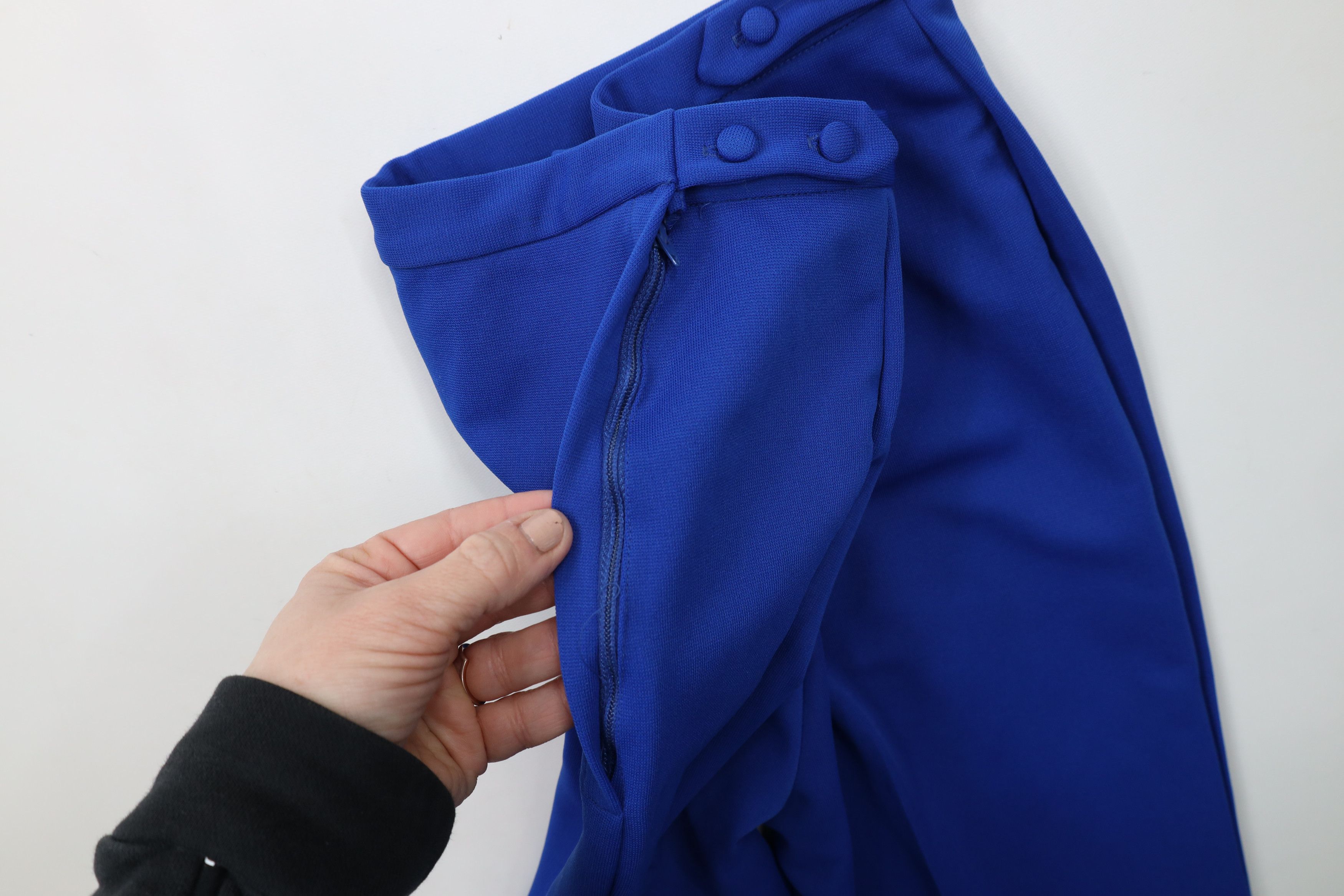 Vintage Vintage 70s Streetwear Flared Wide Leg Chino Pants Blue USA Size 28" / US 6 / IT 42 - 5 Thumbnail