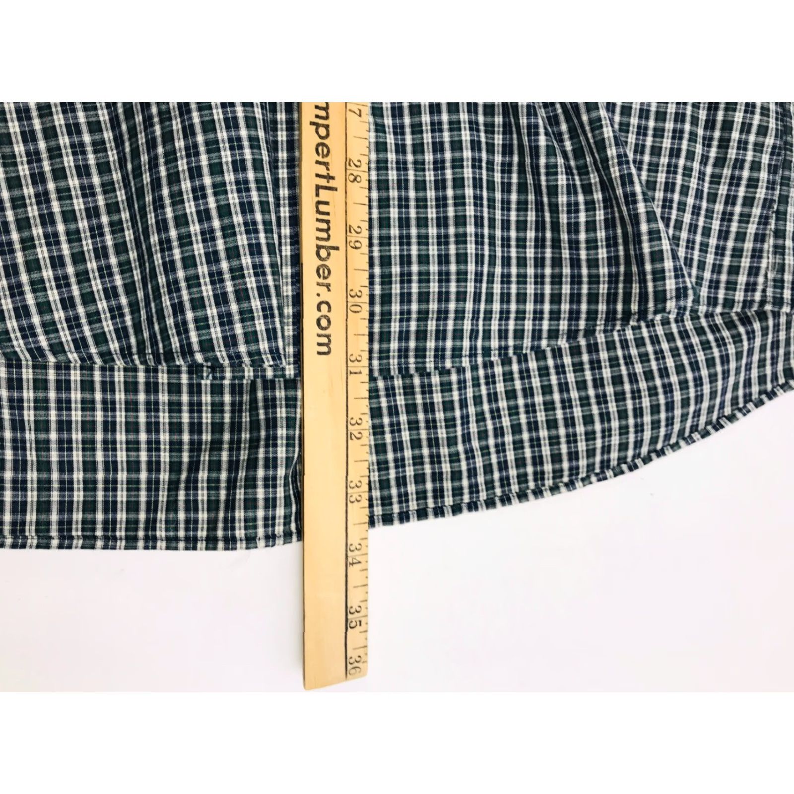 Chaps Chaps Shirt Men's Large 16-16.5 32/33 Green Navy Blue Button-Down Plaid Regular Size US L / EU 52-54 / 3 - 5 Thumbnail