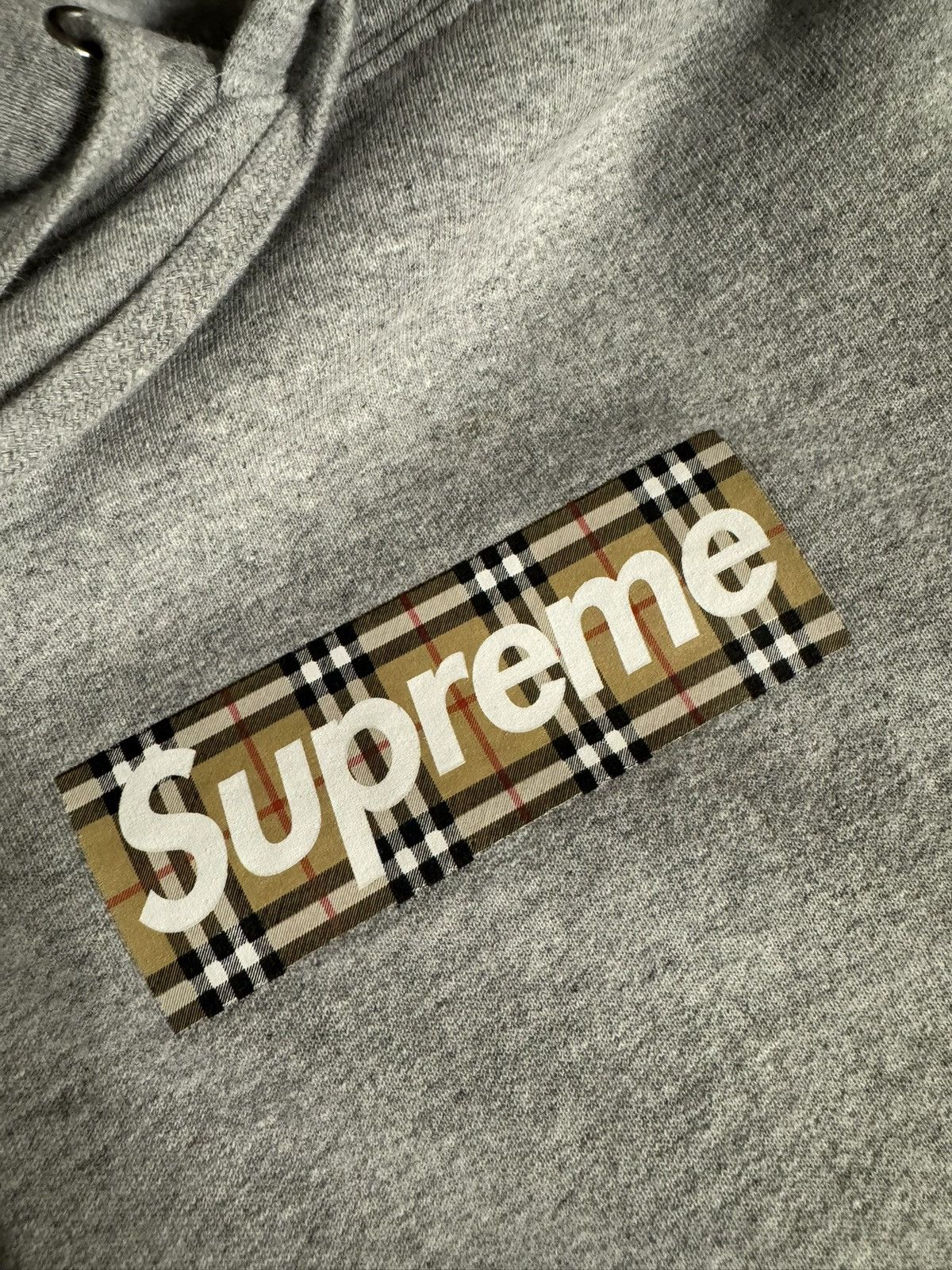 Burberry × Supreme Supreme X Burberry GREY HOODIE | Grailed