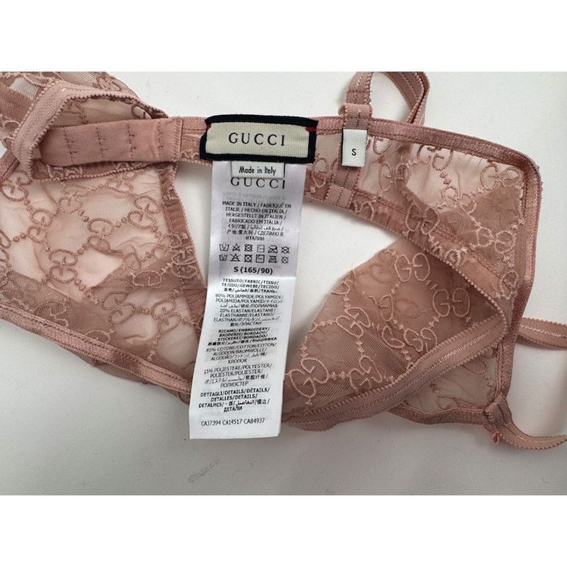 Gucci Gucci Blush Pink GG Logo Lace Lingerie Set Size S Size ONE SIZE - 7 Thumbnail