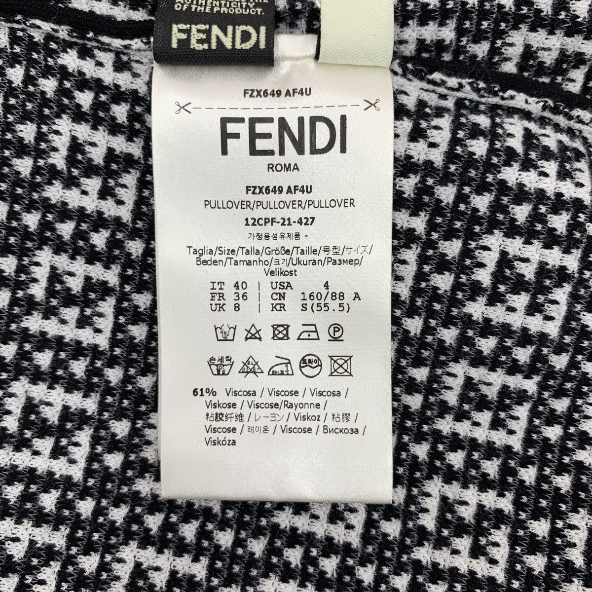 Fendi Fendi Intarsia All-over Print Short Sleeve Knit Top K26WX Size M / US 6-8 / IT 42-44 - 8 Thumbnail
