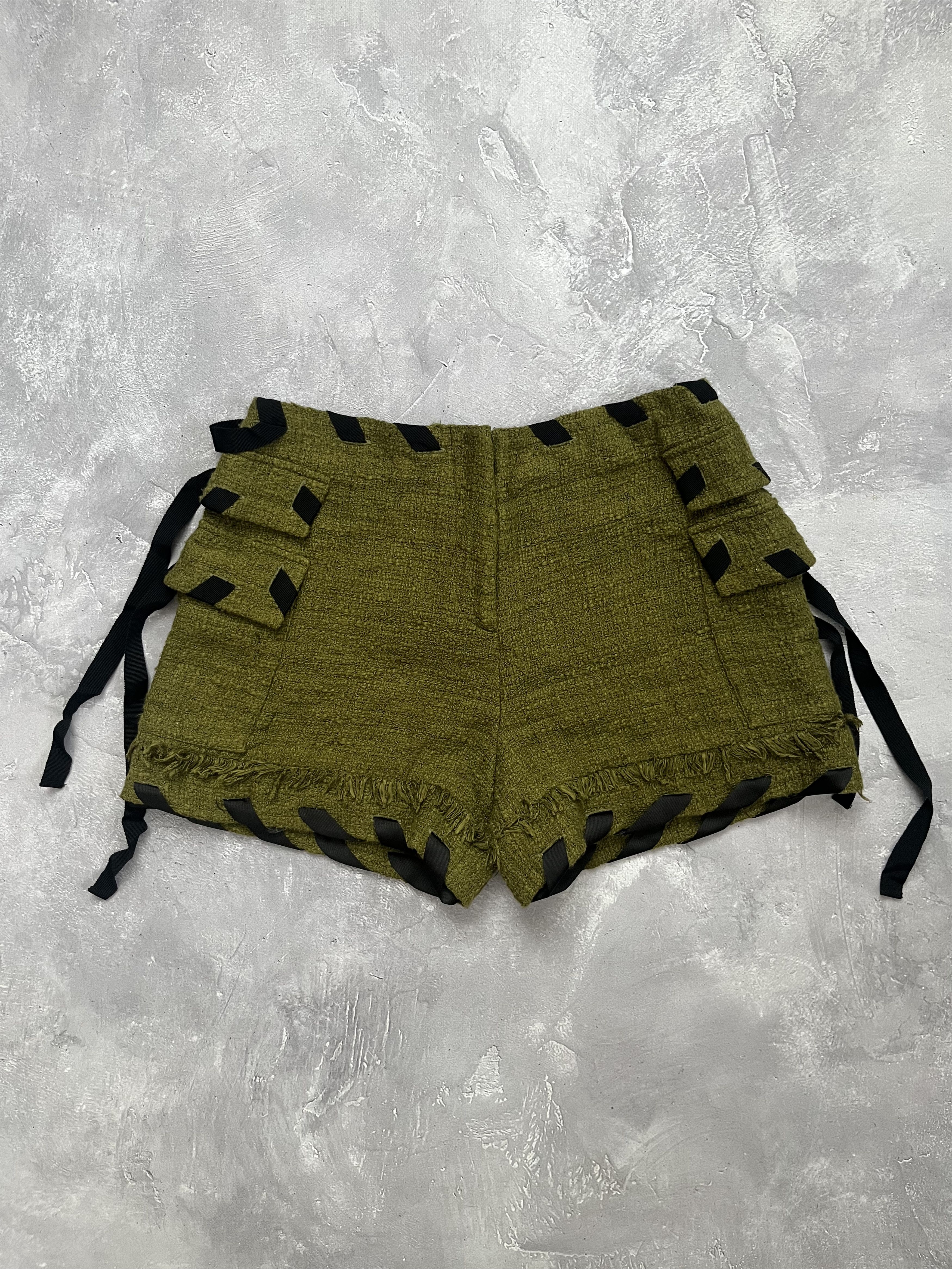 MSGM MSGM Milano Tweed Cargo Shorts Ribbon Lace Trim Size IT 40 Size 27" / US 4 / IT 40 - 1 Thumbnail