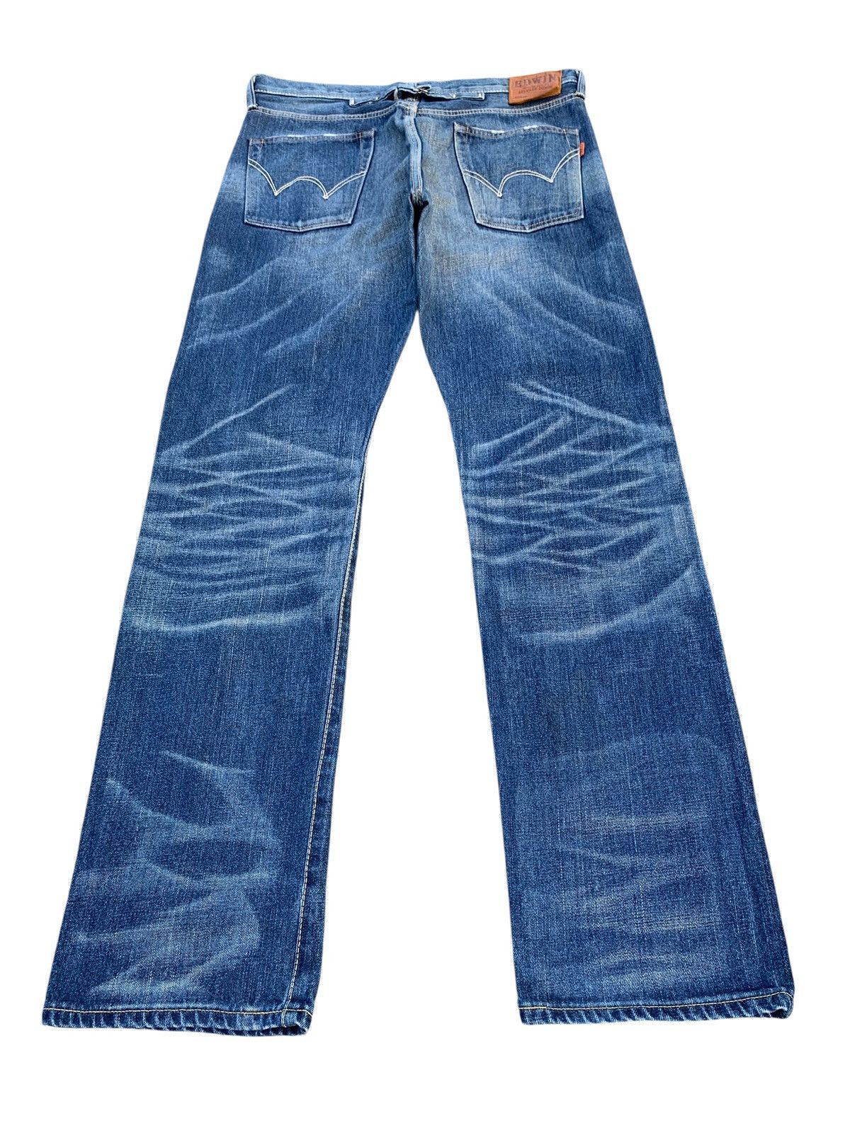 Kapital VINTAGE EDWIN 505zx SELVEDGE BUCKLE BACK DISTRESSED DENIM Size US 35 - 4 Thumbnail