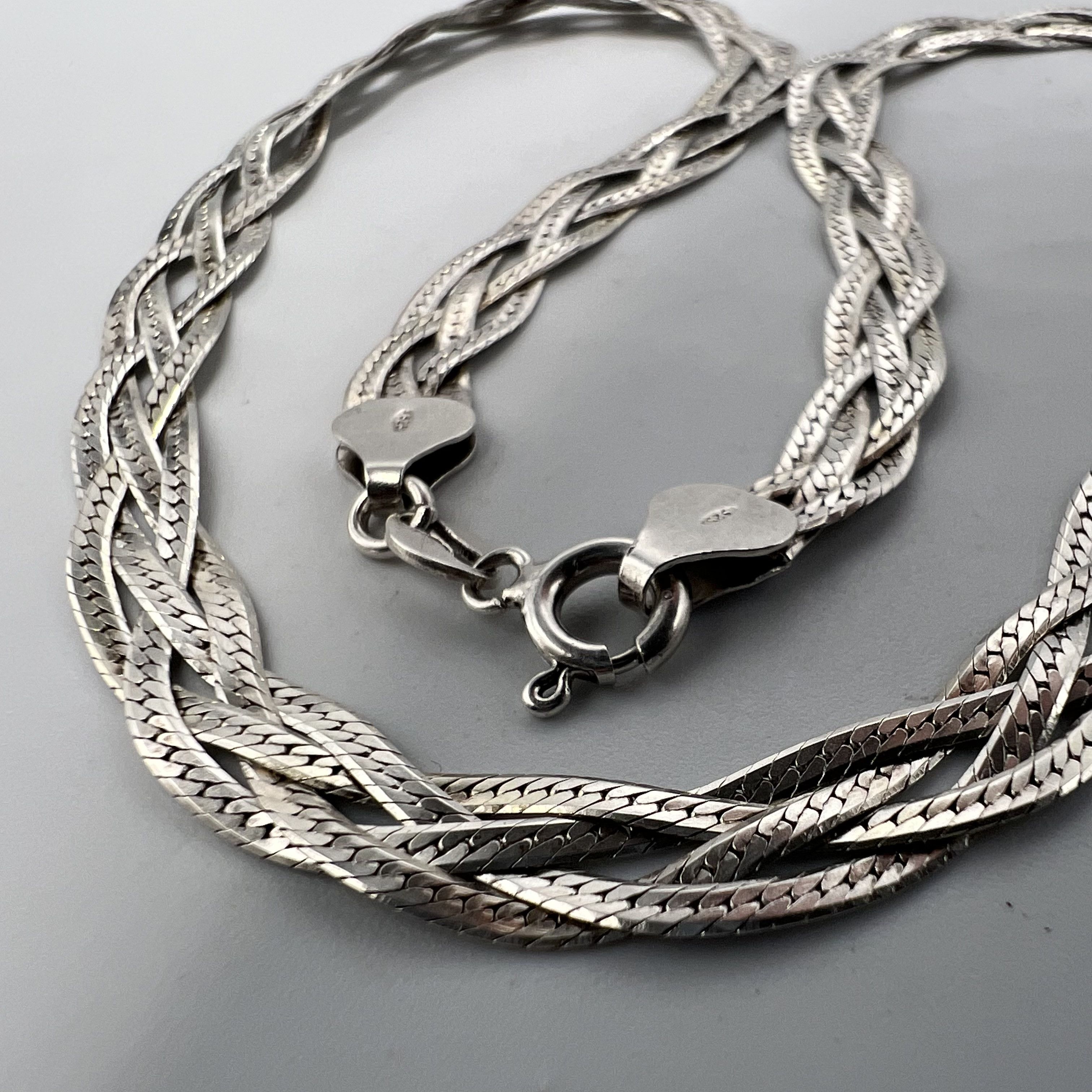 Sterling Silver Vintage USSR Necklace Chain Sterling Silver 925 Jewelry Size ONE SIZE - 4 Thumbnail