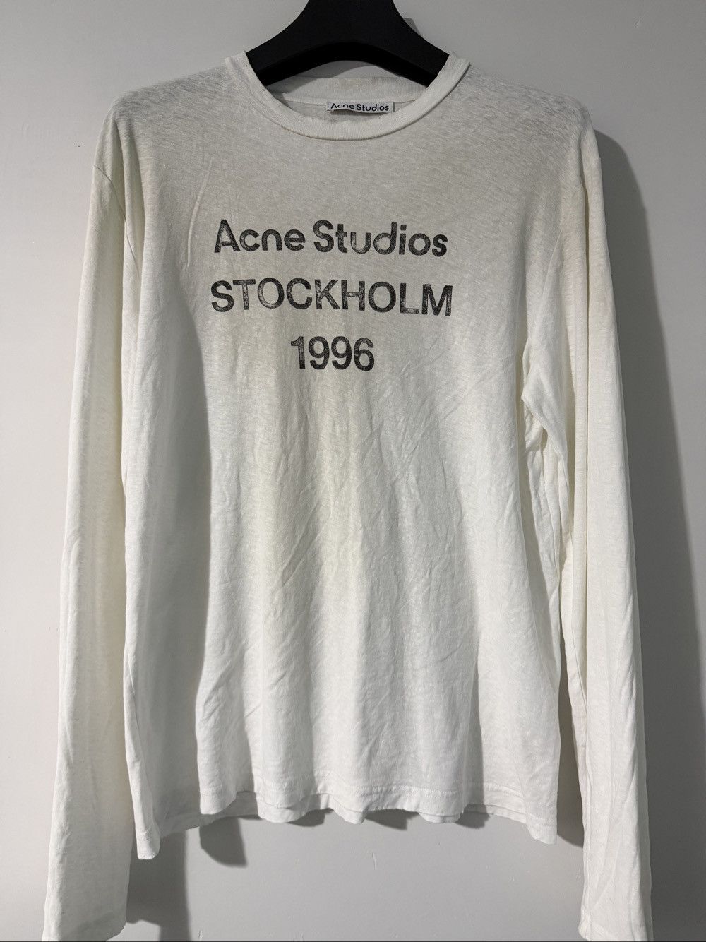 Acne Studios Acne Studios Logo Long Sleeve T-Shirt Size S Size US S / EU 44-46 / 1 - 1 Thumbnail