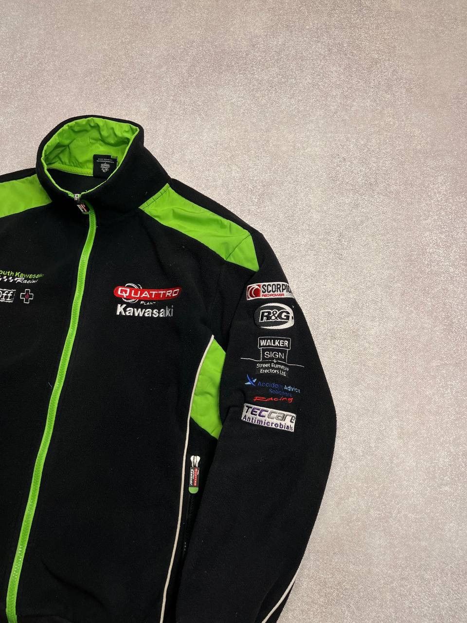 Vintage Vintage Kawasaki Racing Moto Fleece Sherpa Jacket S Size US S / EU 44-46 / 1 - 6 Thumbnail