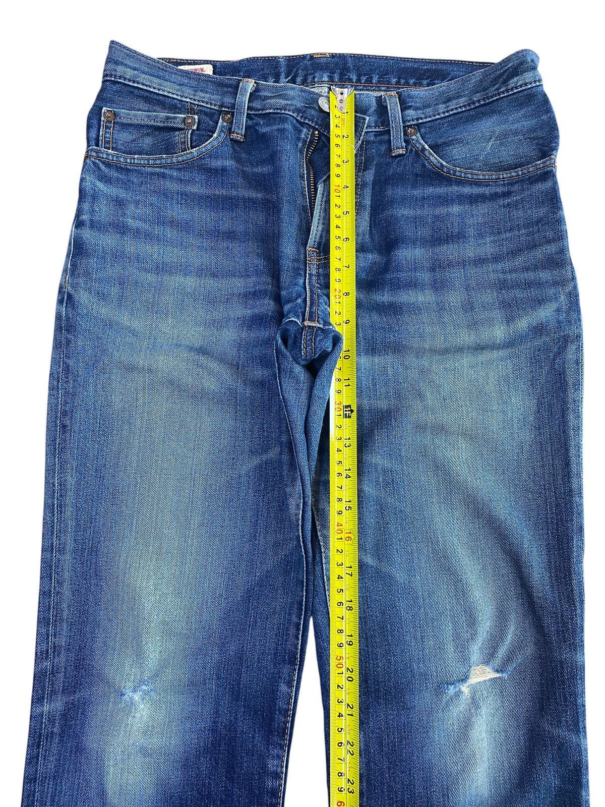 Edwin Edwin 503 Whiskers Ripped Style Loose Jeans Size US 32 / EU 48 - 6 Thumbnail