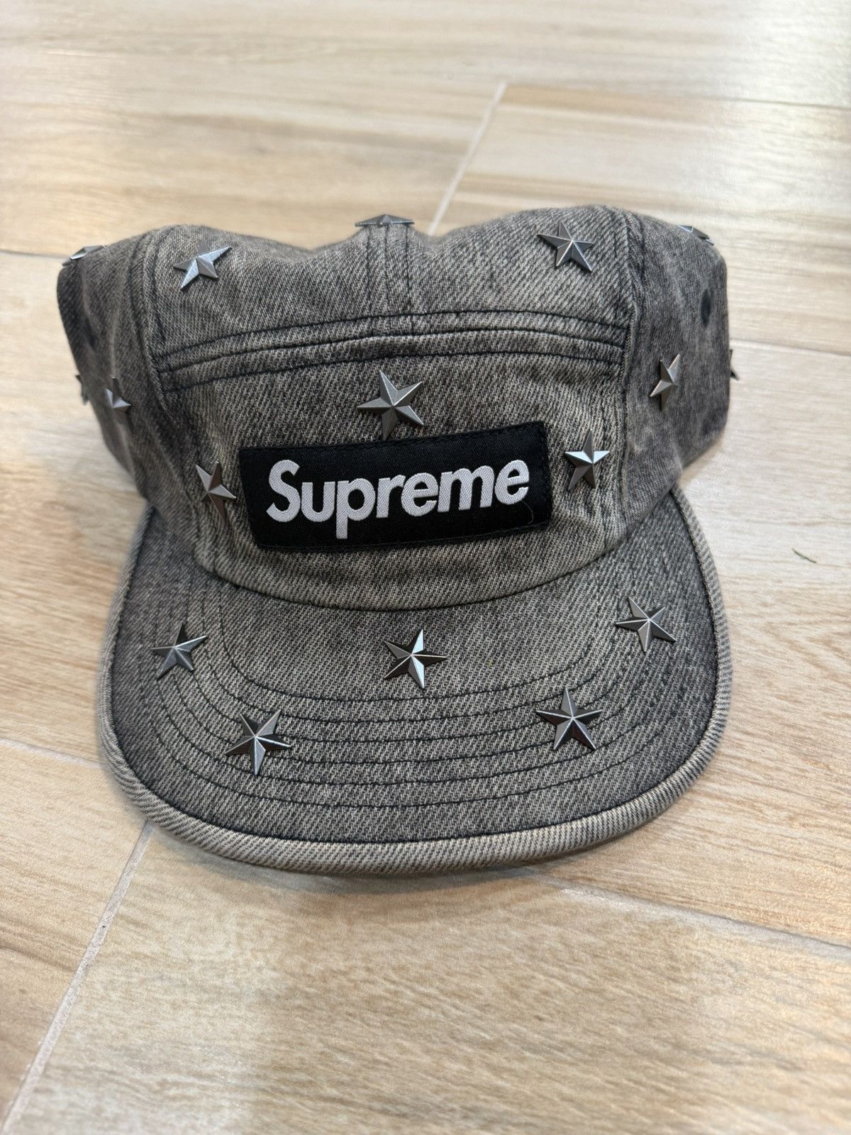 SUPREME Stars Studded Denim Camp Cap