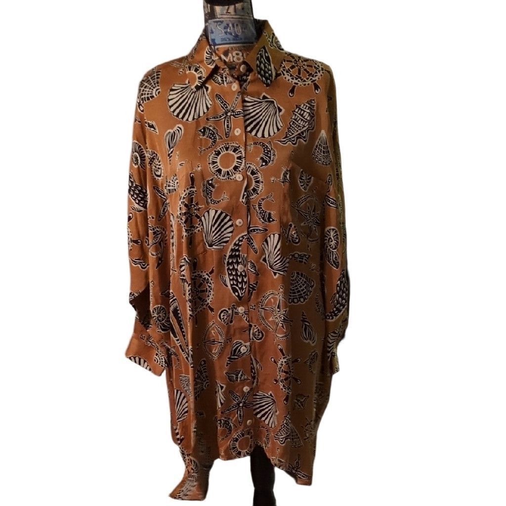 corey lynn calter long sleeve printed mini shirt dress THE SYBIL  CLC by 87% cotton 13% Pes Corey Lynn Calter long-sleeve printed
