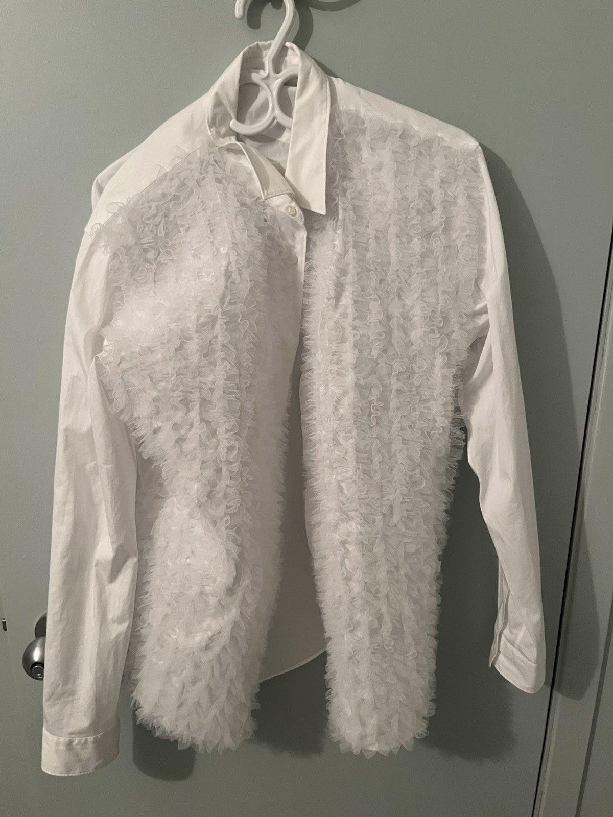 Comme des Garcons Homme Plus CDG HP Cotton Broad & Nylon Tulle Shirt Size US L / EU 52-54 / 3 - 1 Thumbnail