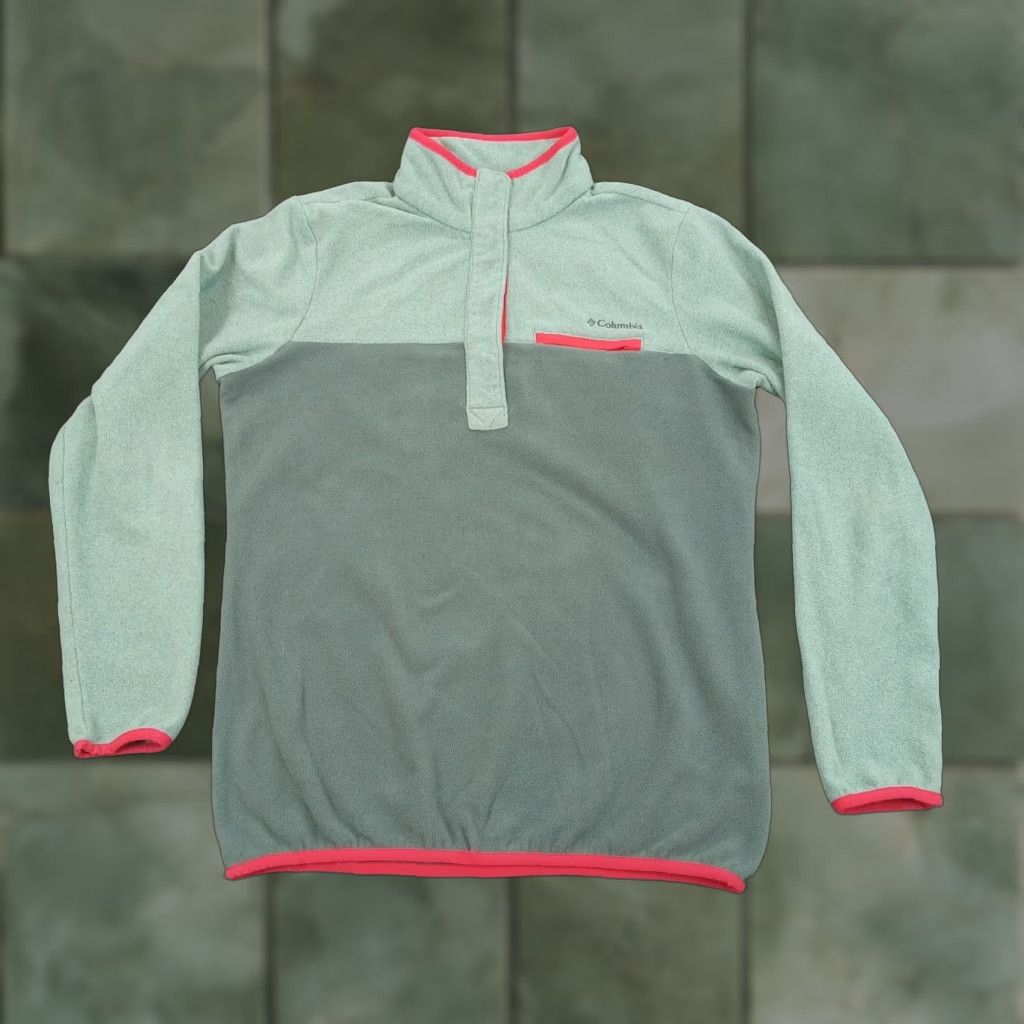 Vintage Columbia Fleece Jacket Womens Medium Green Casual Snap Closure Size M / US 6-8 / IT 42-44 - 1 Thumbnail
