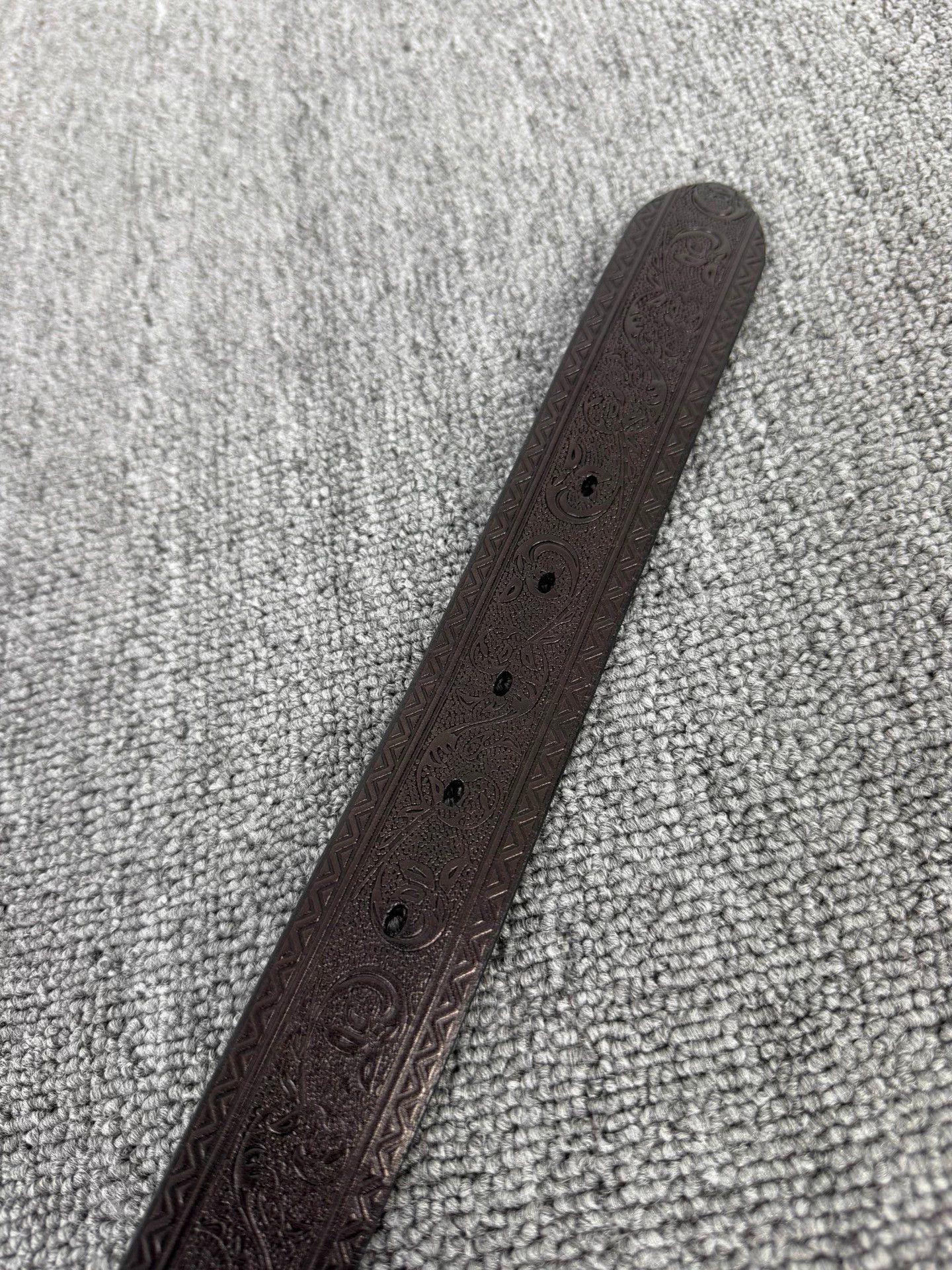 Saint Laurent Paris YSL SLP 18FW Paisley Emboss Rect Buckle Belt 90cm Size ONE SIZE - 3 Thumbnail