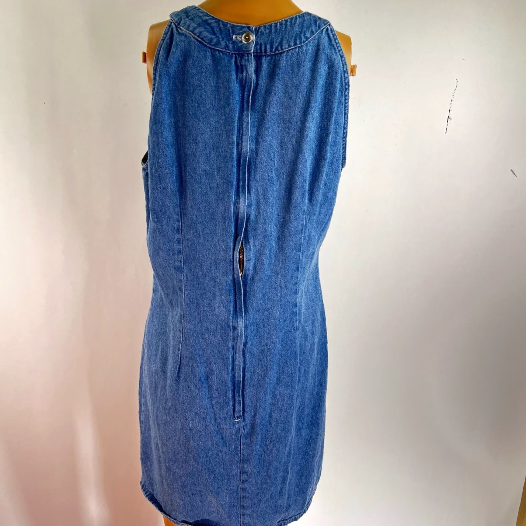 Vintage Xhilaration Denim Midi Dress Women Size L Sleeveless Blue Casual Party USA Size L / US 10 / IT 46 - 6 Thumbnail