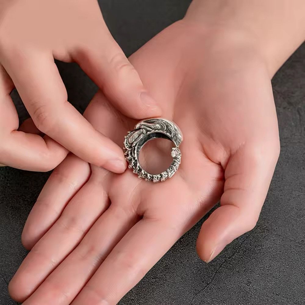 Other Retro Skull Alien Resizeable Ring Size ONE SIZE - 4 Thumbnail