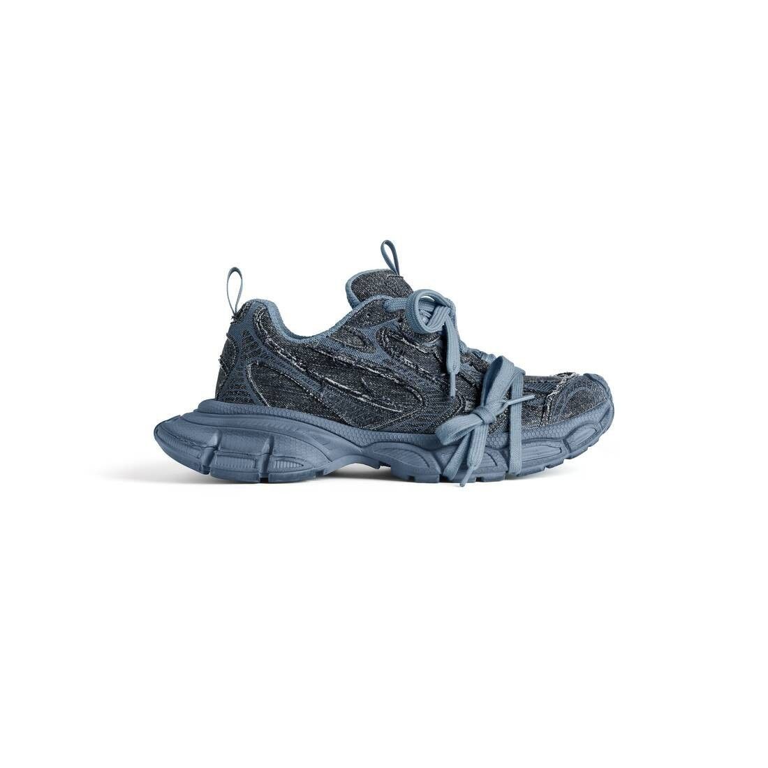 BALENCIAGA 3XL $1250 Women's Blue Denim Sneakers New & Authe