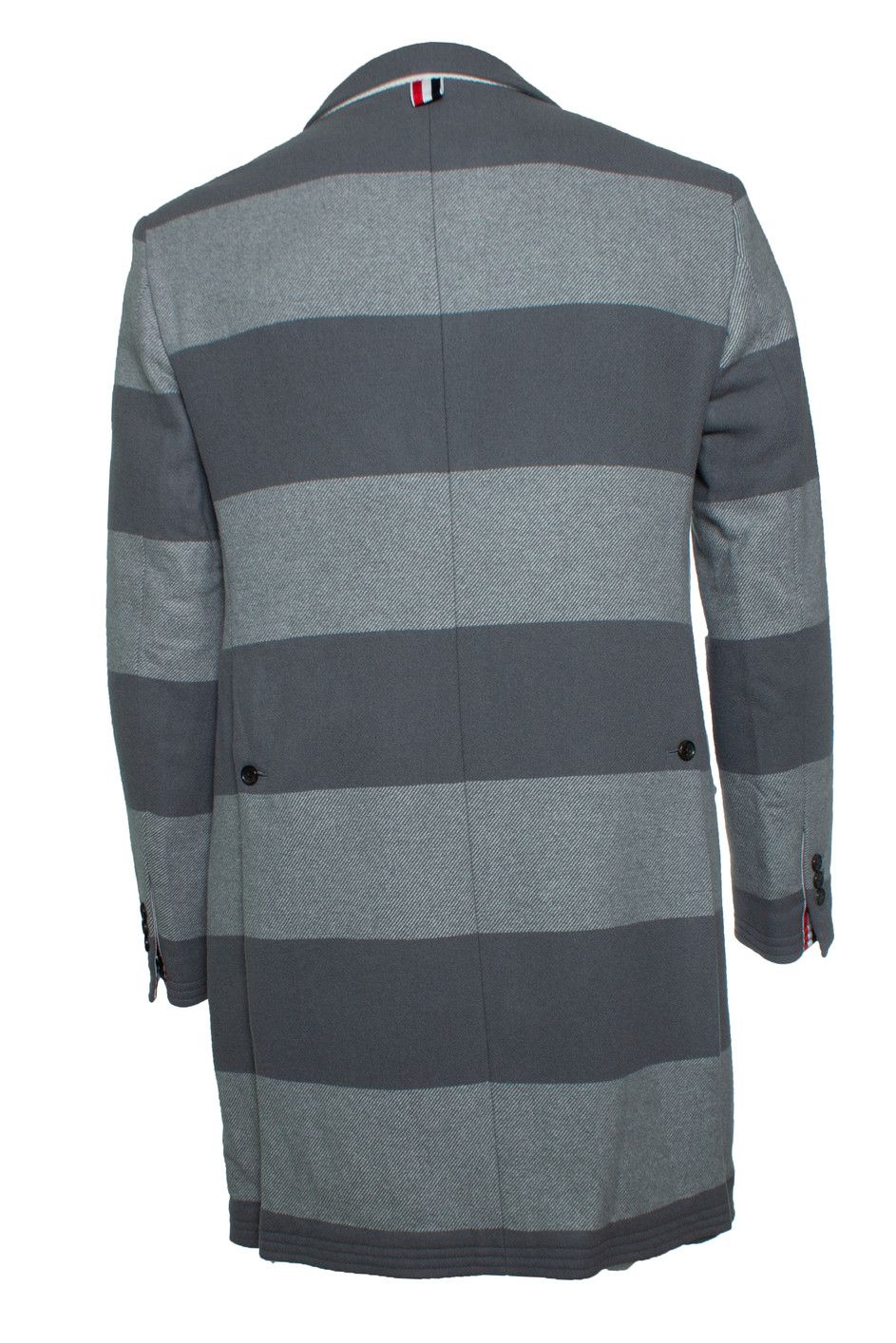 Thom Browne Thom Browne, striped wool coat in grey Size US L / EU 52-54 / 3 - 4 Thumbnail