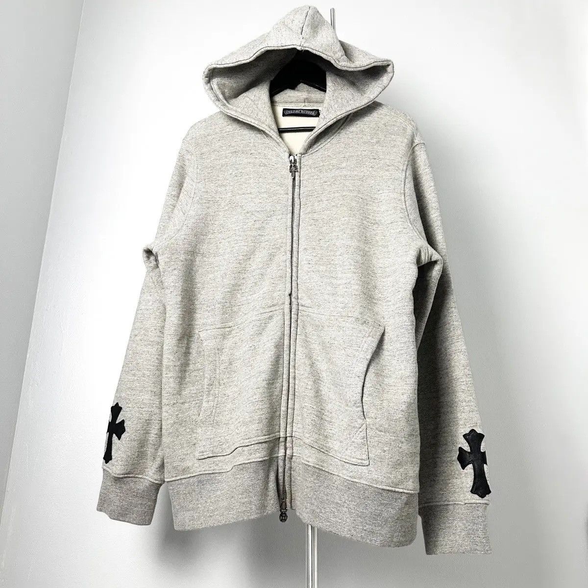Chrome Hearts Leather Cross Patch Zip Up Hoodie Size US L / EU 52-54 / 3 - 2 Thumbnail