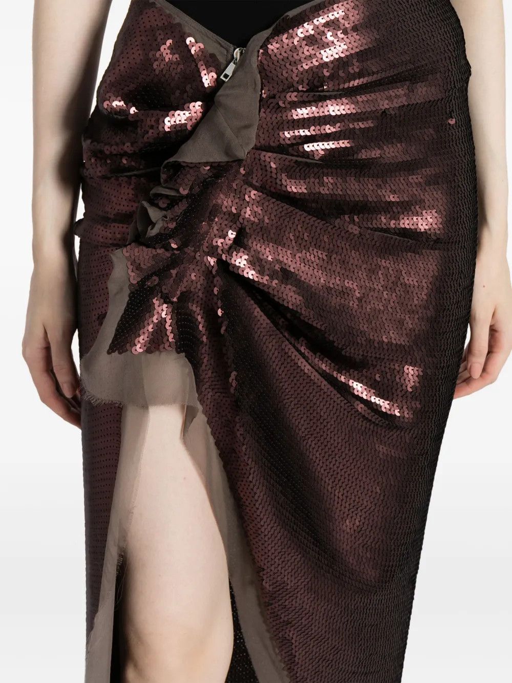 Rick Owens o1y0126 Maxi Skirt in Chocolate Brown Size 26" / US 2 / IT 38 - 2 Thumbnail