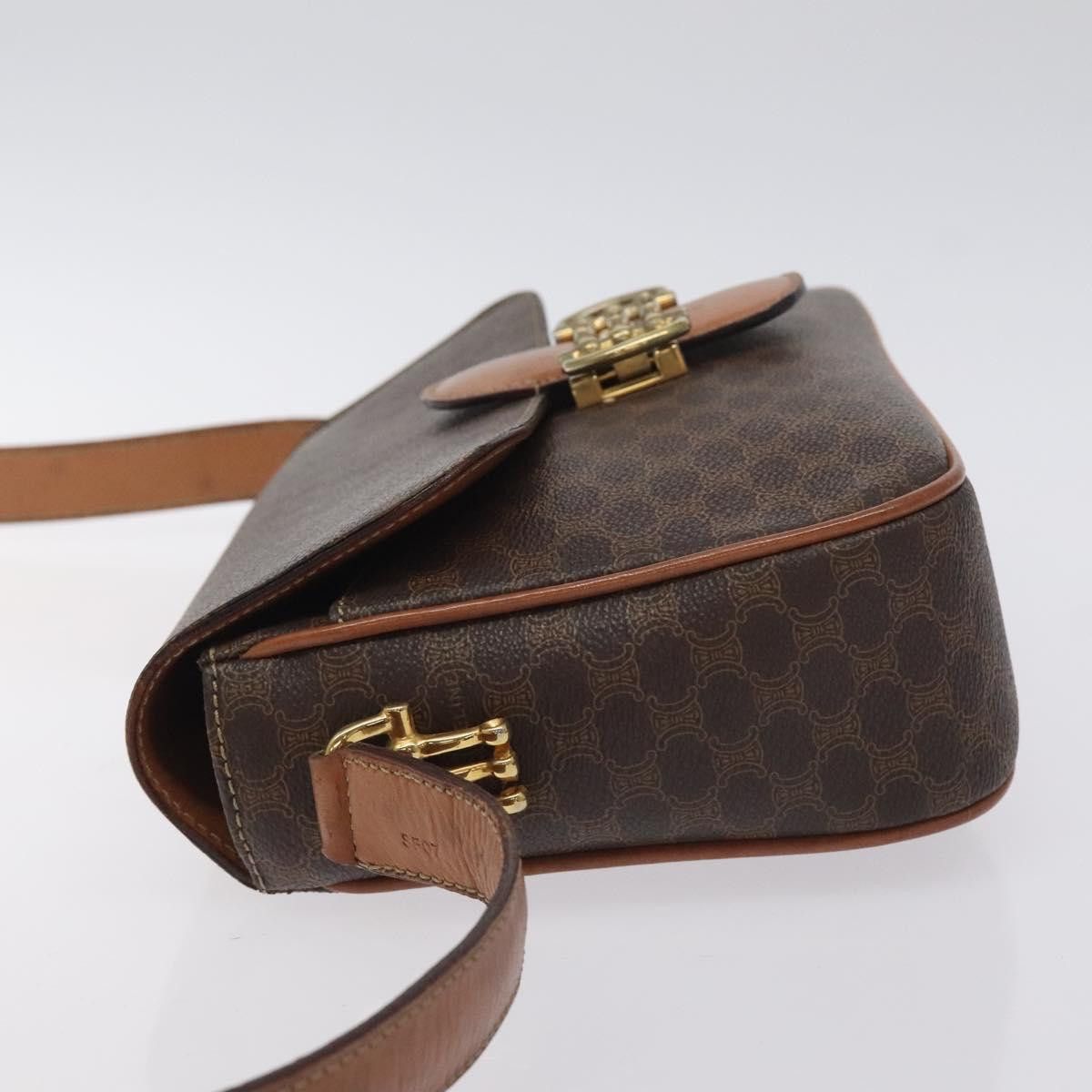 Celine CELINE Macadam Canvas Shoulder Bag Pvc Leather Brown Gold Size ONE SIZE - 5 Thumbnail