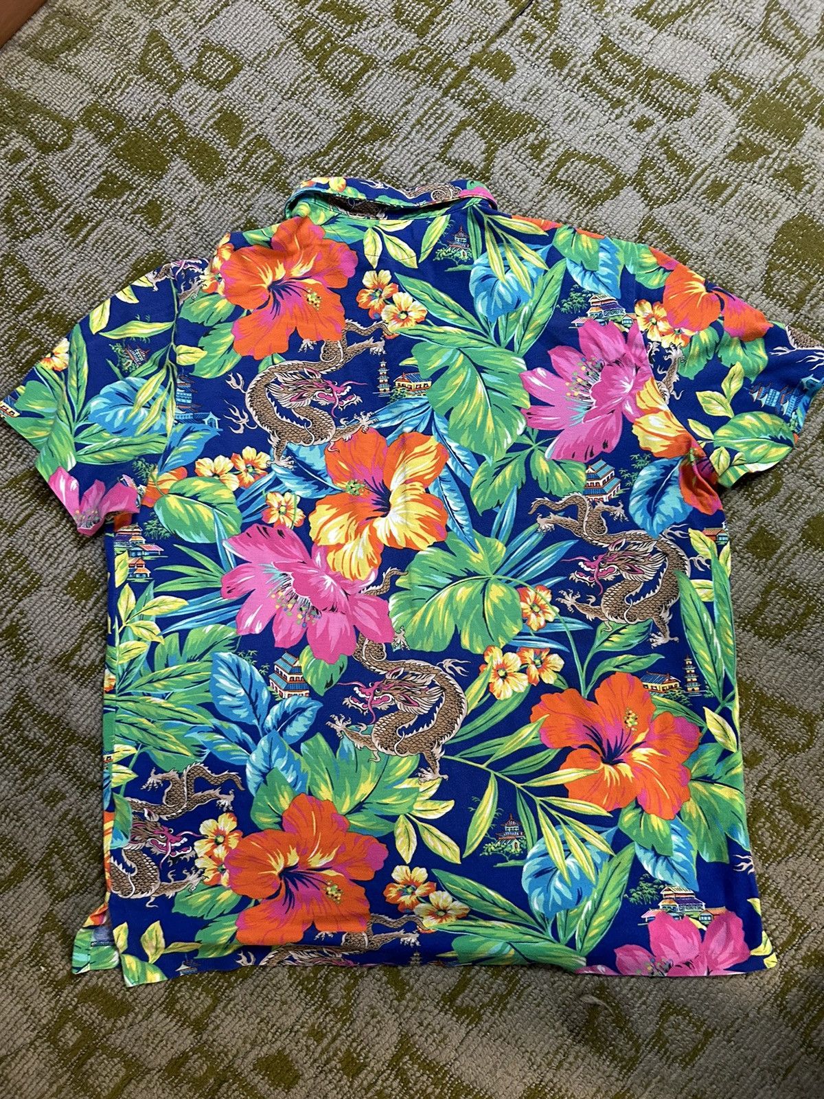 Polo Ralph Lauren Polo Ralph Lauren Chinese Dragon Floral Shirt Size US XL / EU 56 / 4 - 2 Thumbnail
