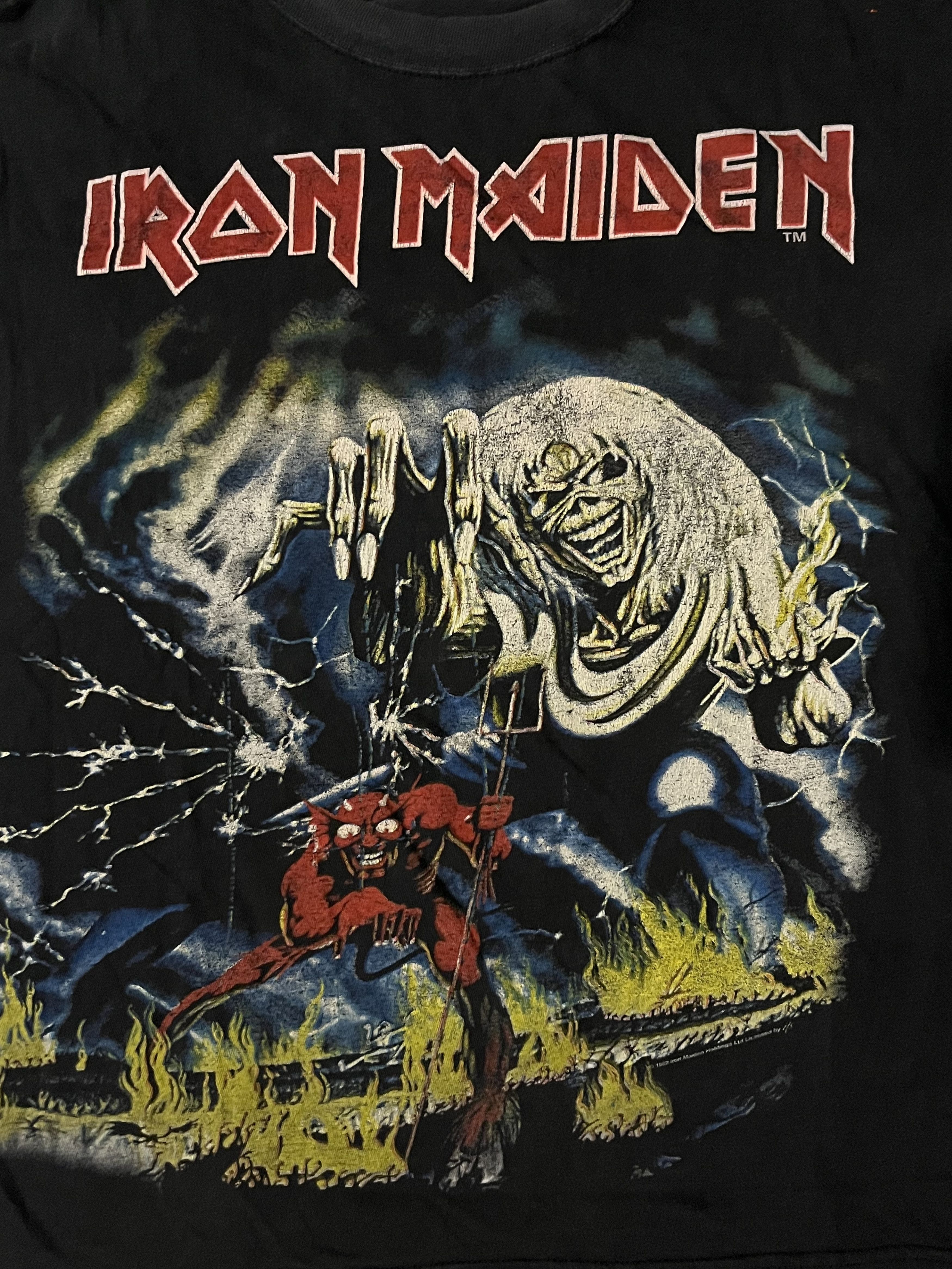 Band Tees × Iron Maiden × Vintage Rare 1982 Iron Maiden "The Number of the Beast" Album Cover Size US XL / EU 56 / 4 - 3 Thumbnail